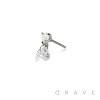 316L SURGICAL STEEL THREADLESS PUSH IN TEAR DROP AND MARQUISE DANGLE CZ TOP PART